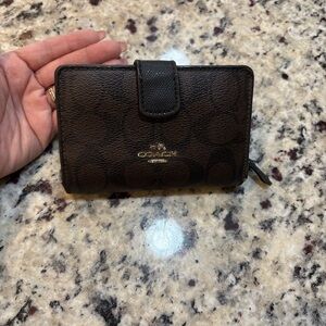 Coach Dark Brown Signature Wallet